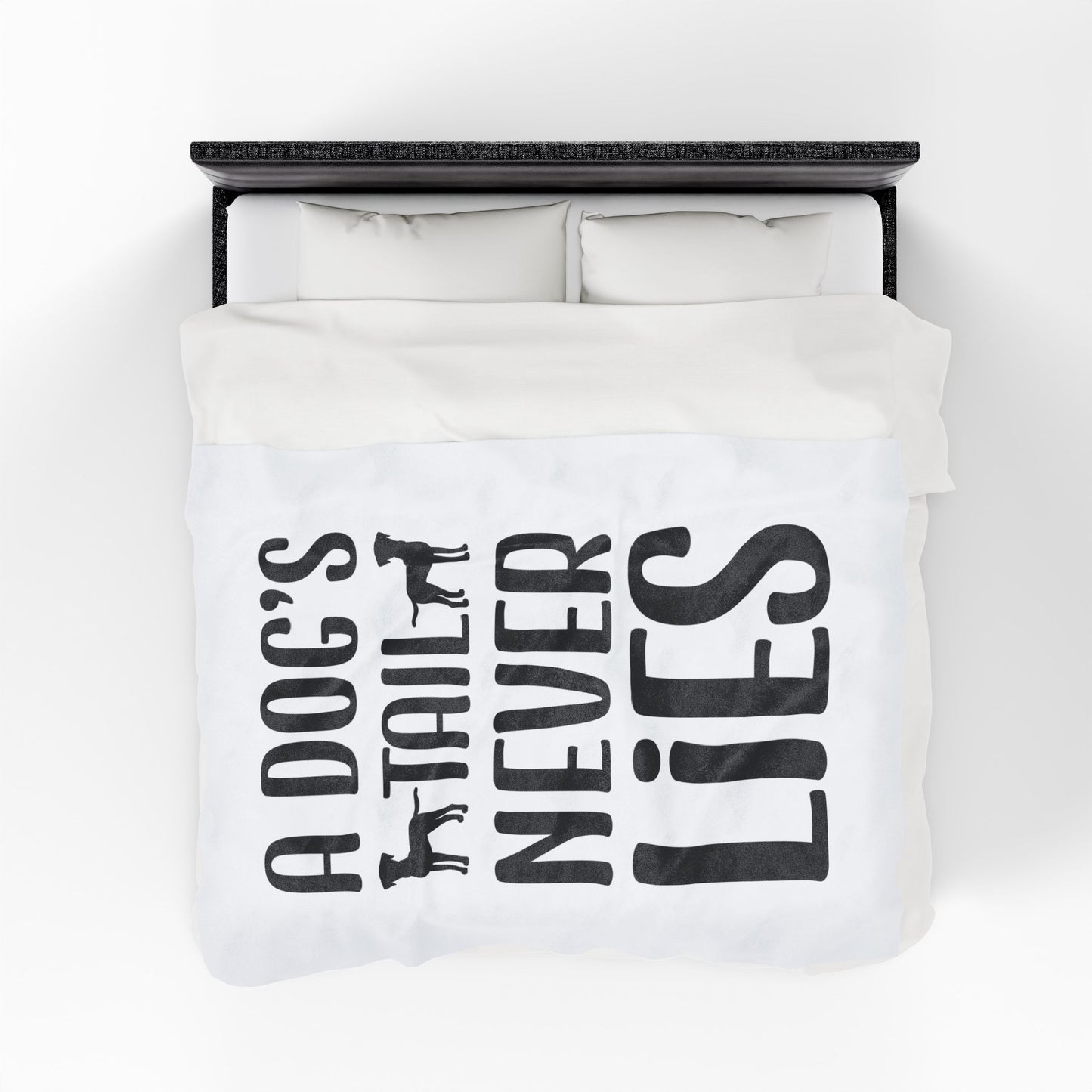 Cozy Velveteen Plush Blanket - "A Dog's Tail Never Lies" - Pet Lover Gift