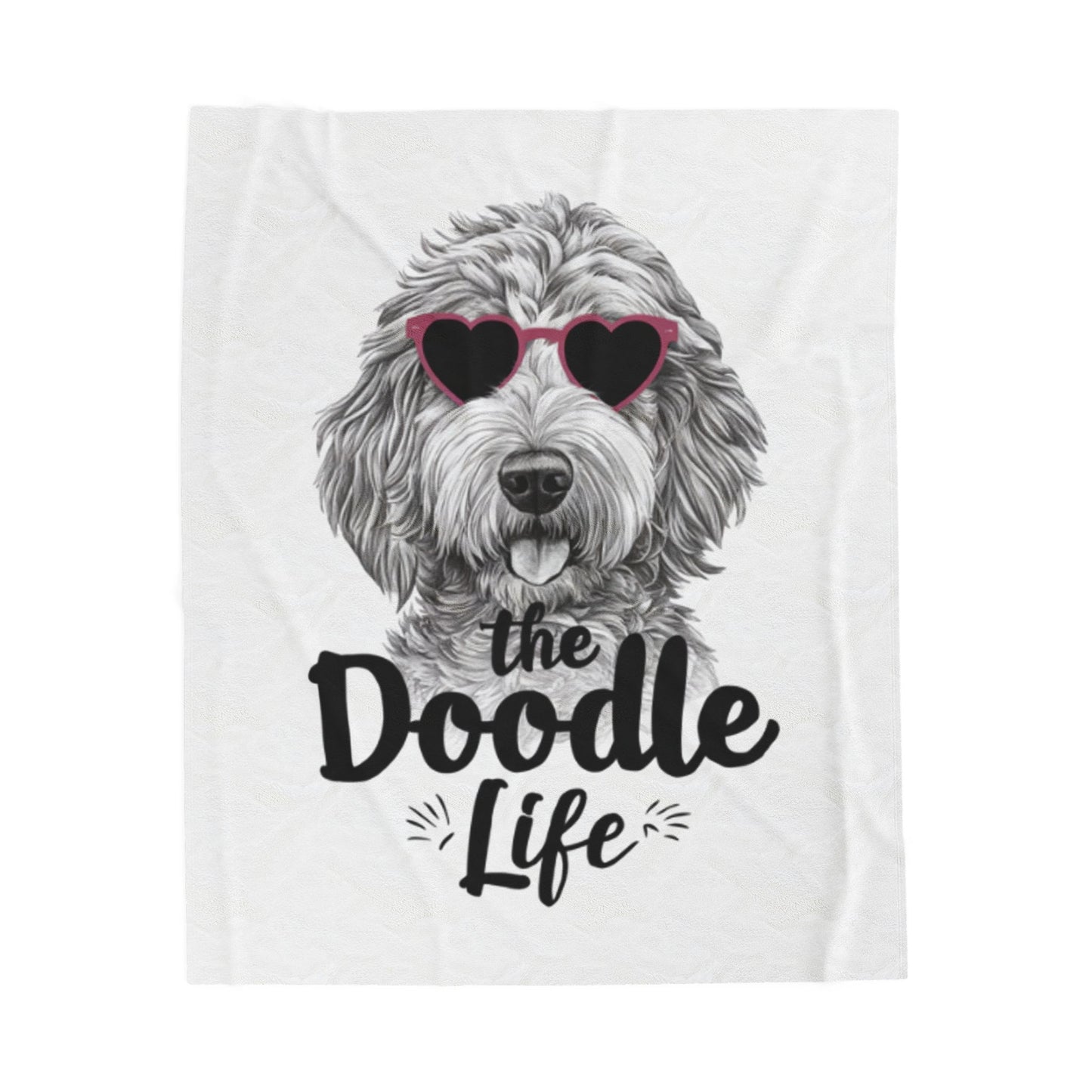 Doodle Life Plush Blanket - Cozy Goldendoodle Lover Gift