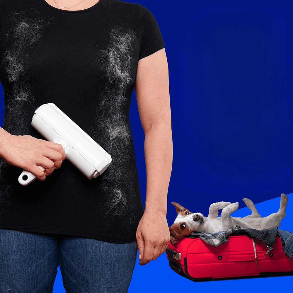One-Handed Lint Removal Pet Hair Remover Roller - Blue | Purrfect Pet Haven