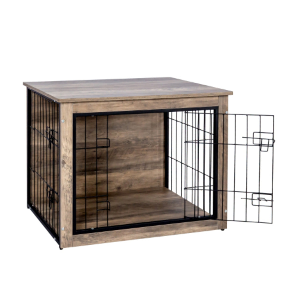 Medium Wooden Dog Crate with Double Doors | Purrfect Pet Haven