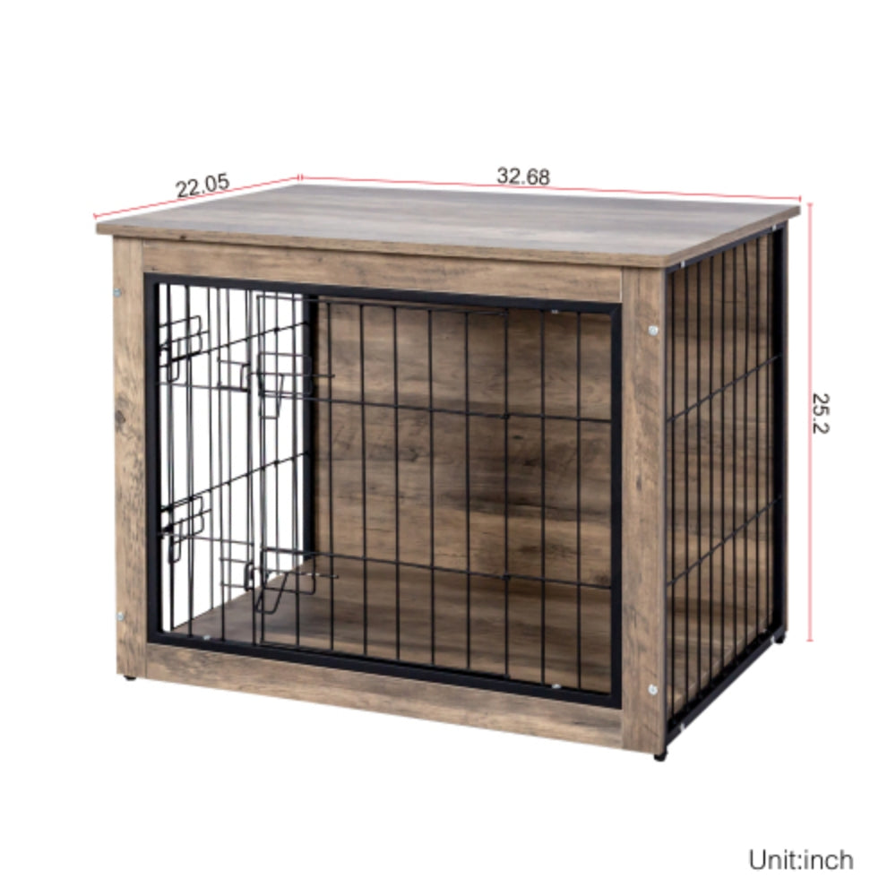 Medium Wooden Dog Crate with Double Doors | Purrfect Pet Haven