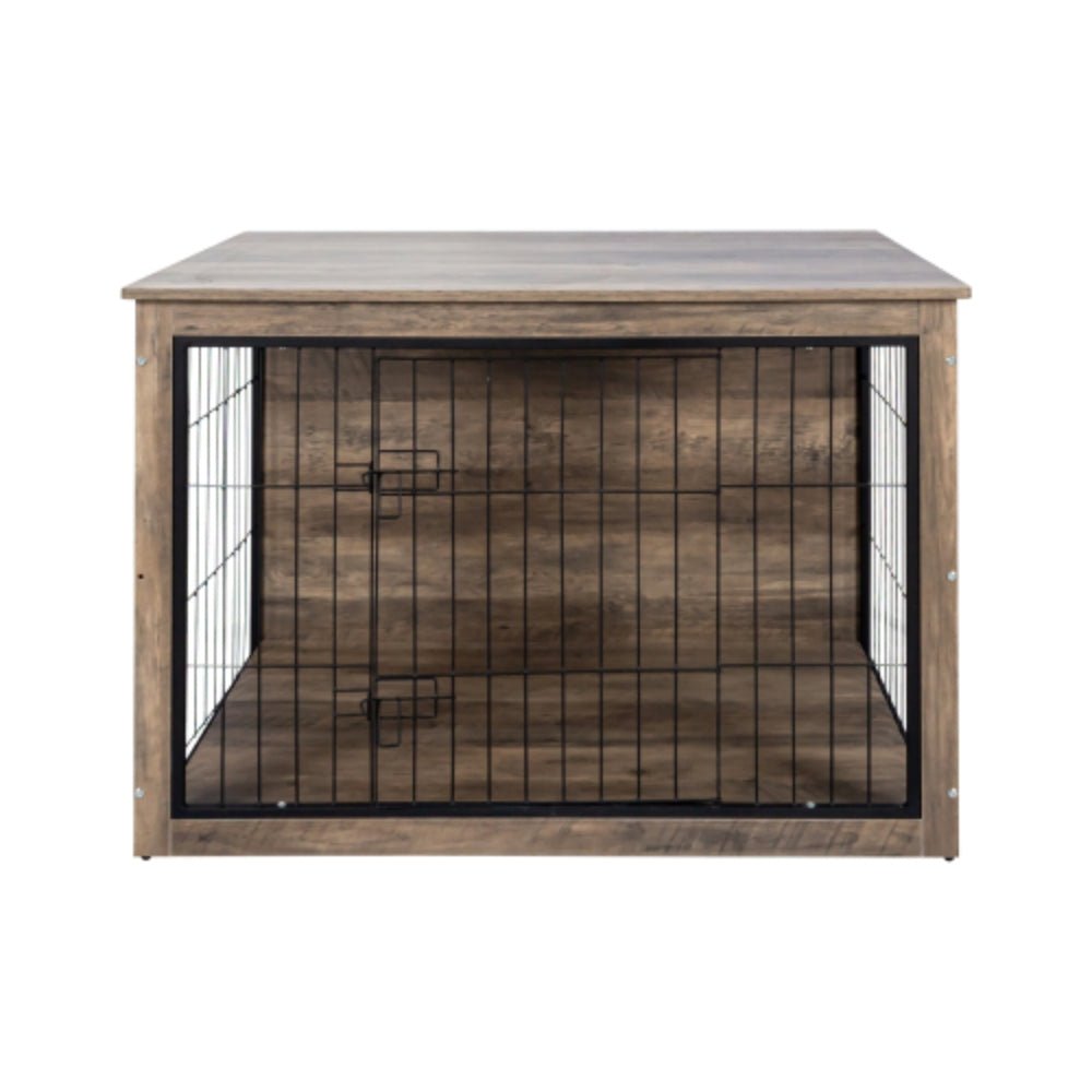 Stylish Wooden Dog Crate Furniture with Double Doors Large | Purrfect Pet Haven