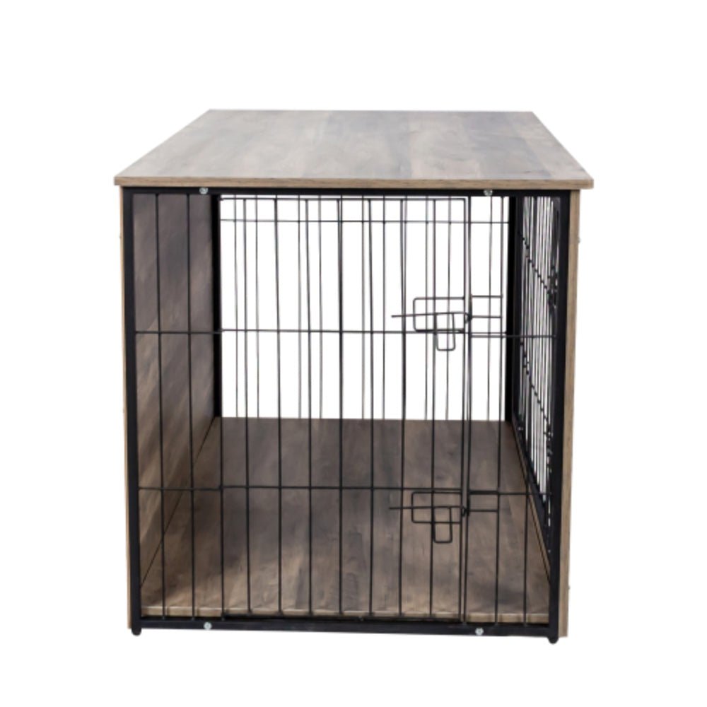 Stylish Wooden Dog Crate Furniture with Double Doors Large | Purrfect Pet Haven