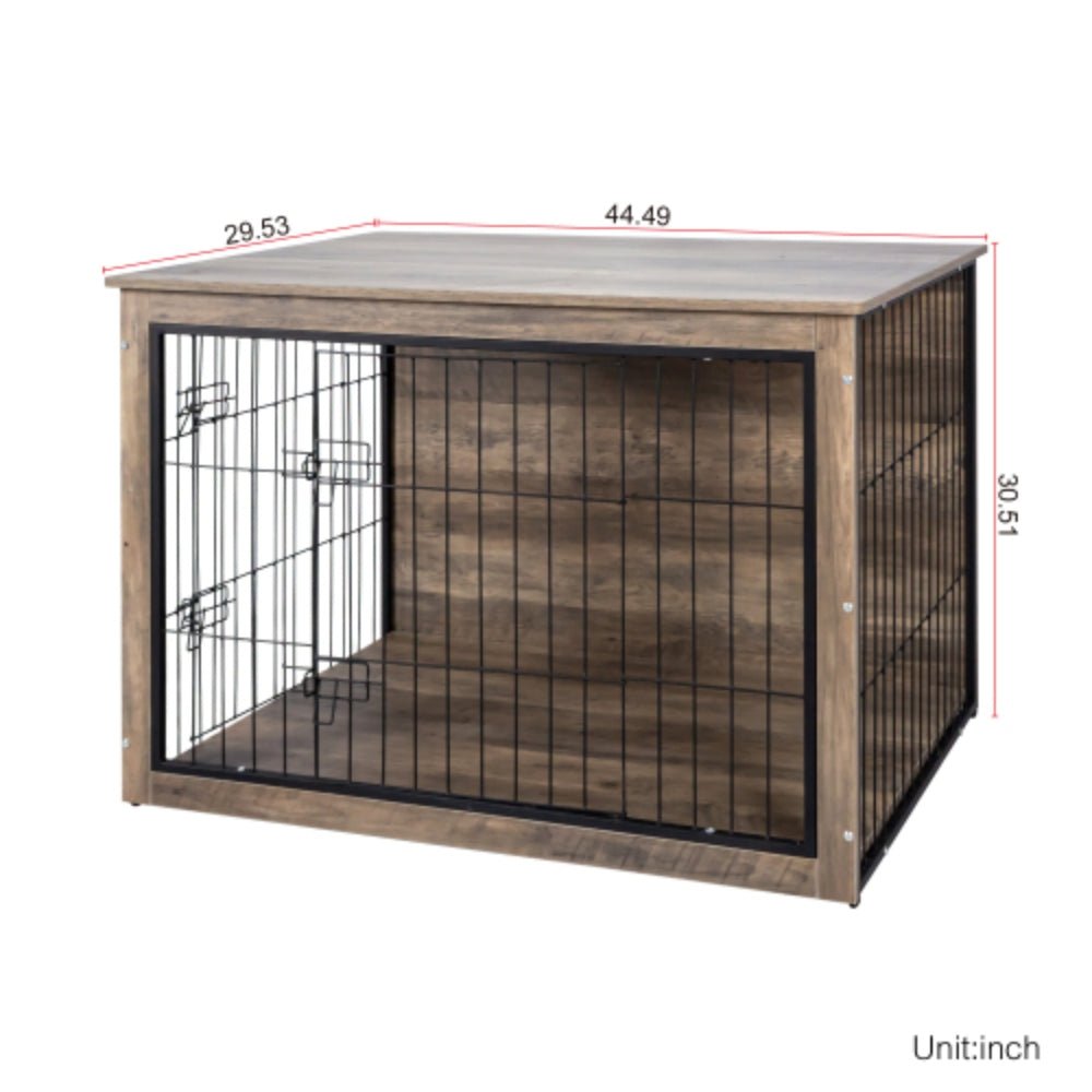 Stylish Wooden Dog Crate Furniture with Double Doors Large | Purrfect Pet Haven