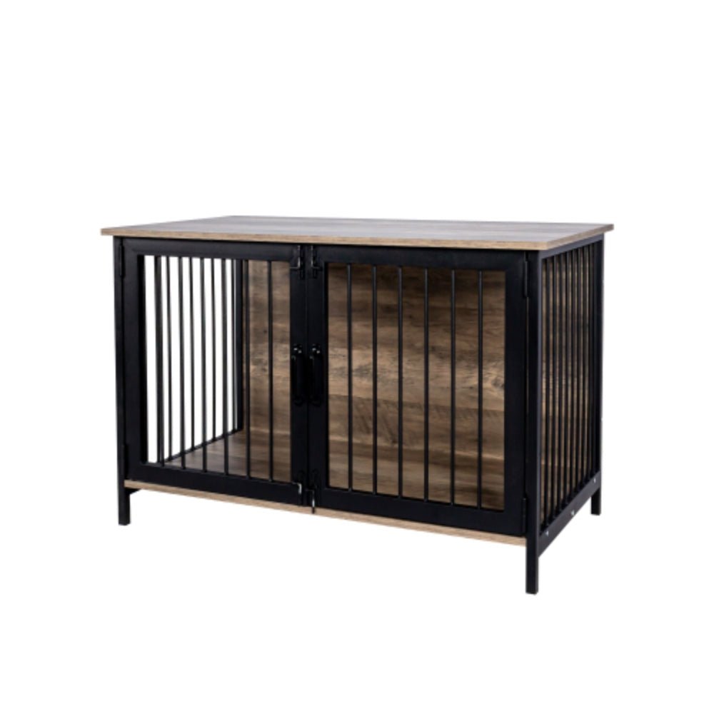 Spacious Wooden Dog Crate Furniture with 2 Doors for Large Medium Dogs | Purrfect Pet Haven
