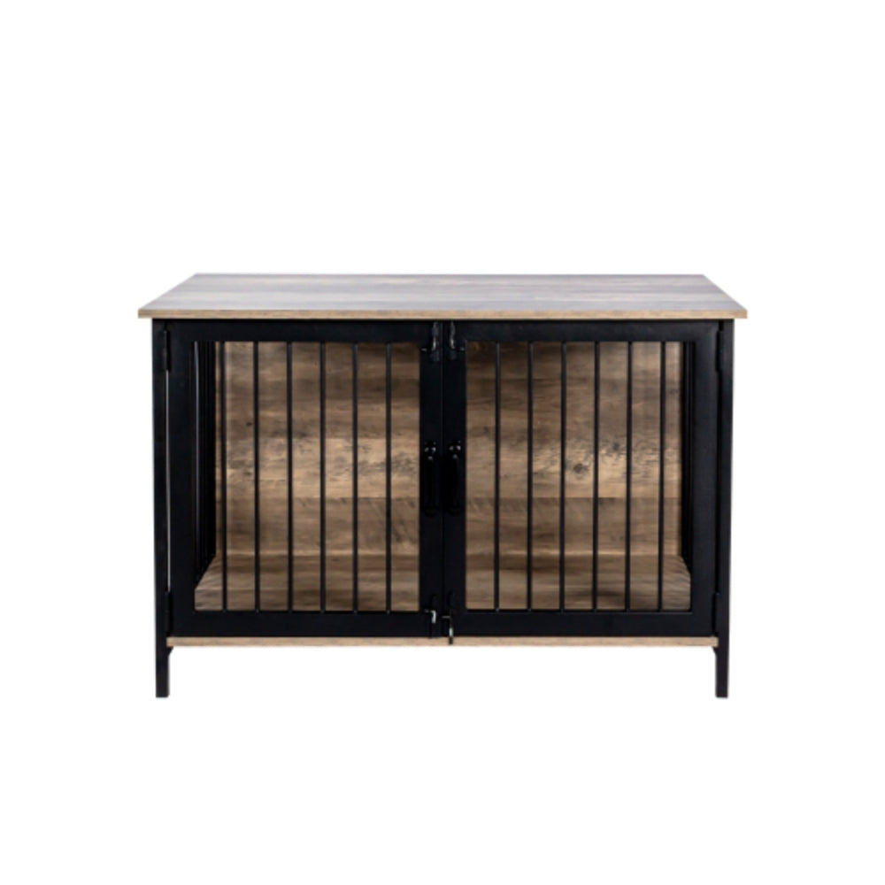 Spacious Wooden Dog Crate Furniture with 2 Doors for Large Medium Dogs | Purrfect Pet Haven