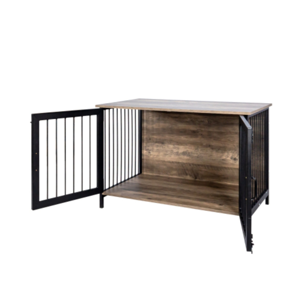 Spacious Wooden Dog Crate Furniture with 2 Doors for Large Medium Dogs | Purrfect Pet Haven