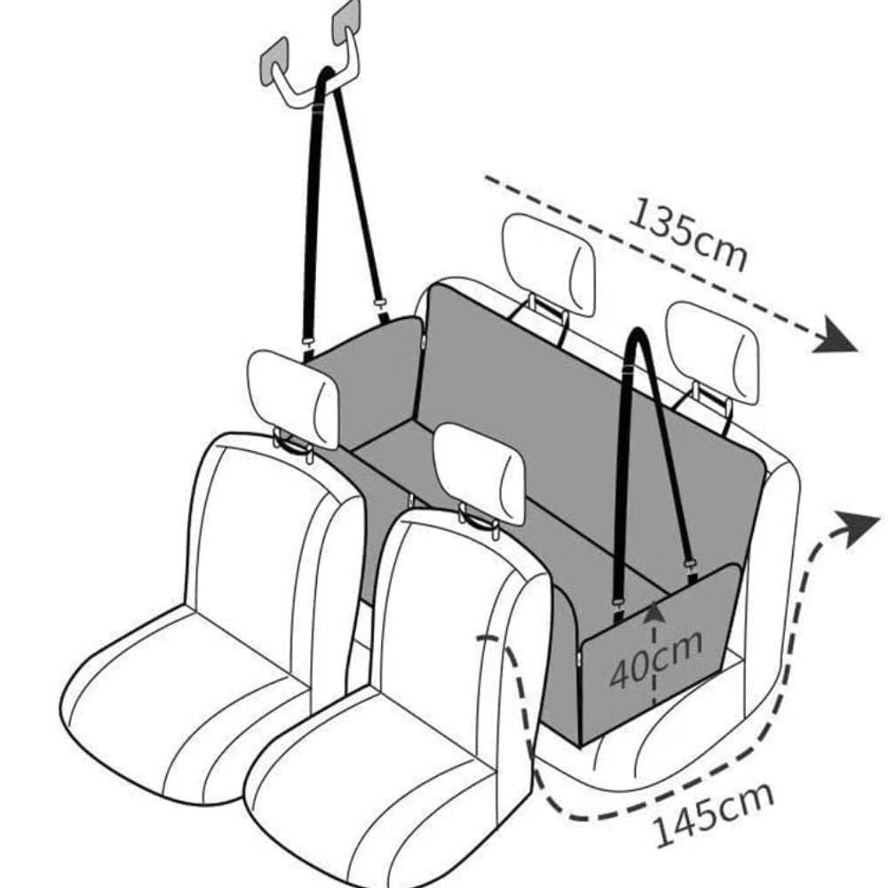 Universal Pet Seat Cover for Car Rear Seat with Visual Mesh Window and Side Zipper - Purrfect Pet Haven