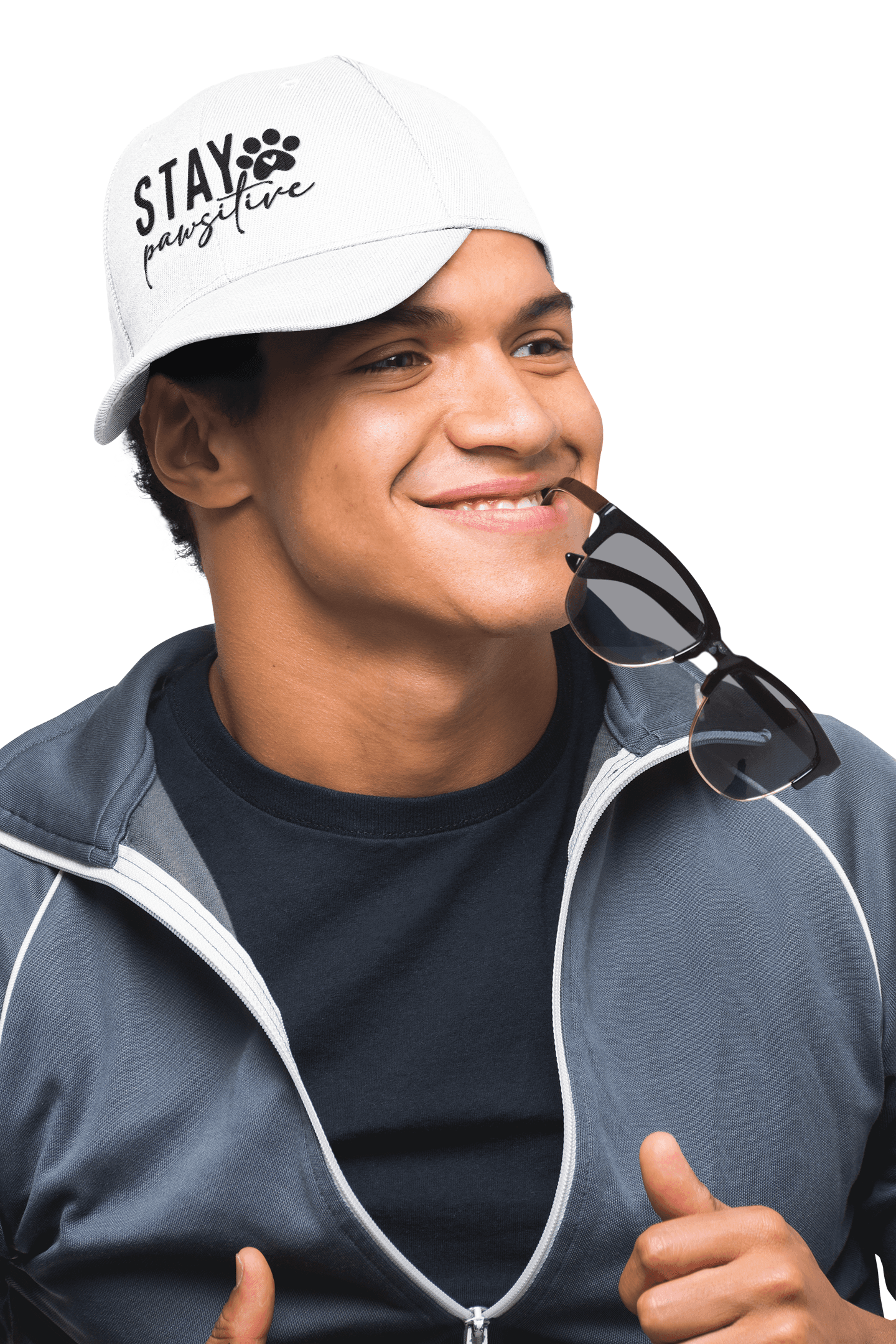 Stay Pawsitive Embroidered Dad Cap - Inspirational Pet Lover Baseball Hat - Purrfect Pet Haven