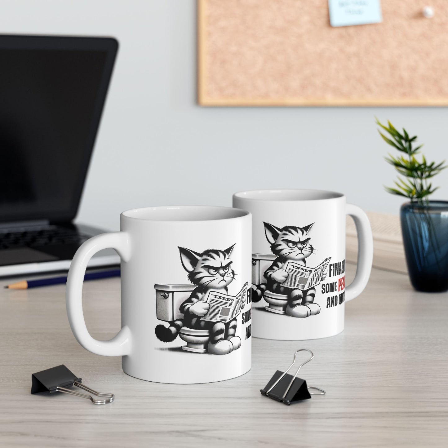 Funny Cat Ceramic Mug – "Finally Some Peace and Quiet!" – Perfect Gift for Cat Lovers | Purrfect Pet Haven
