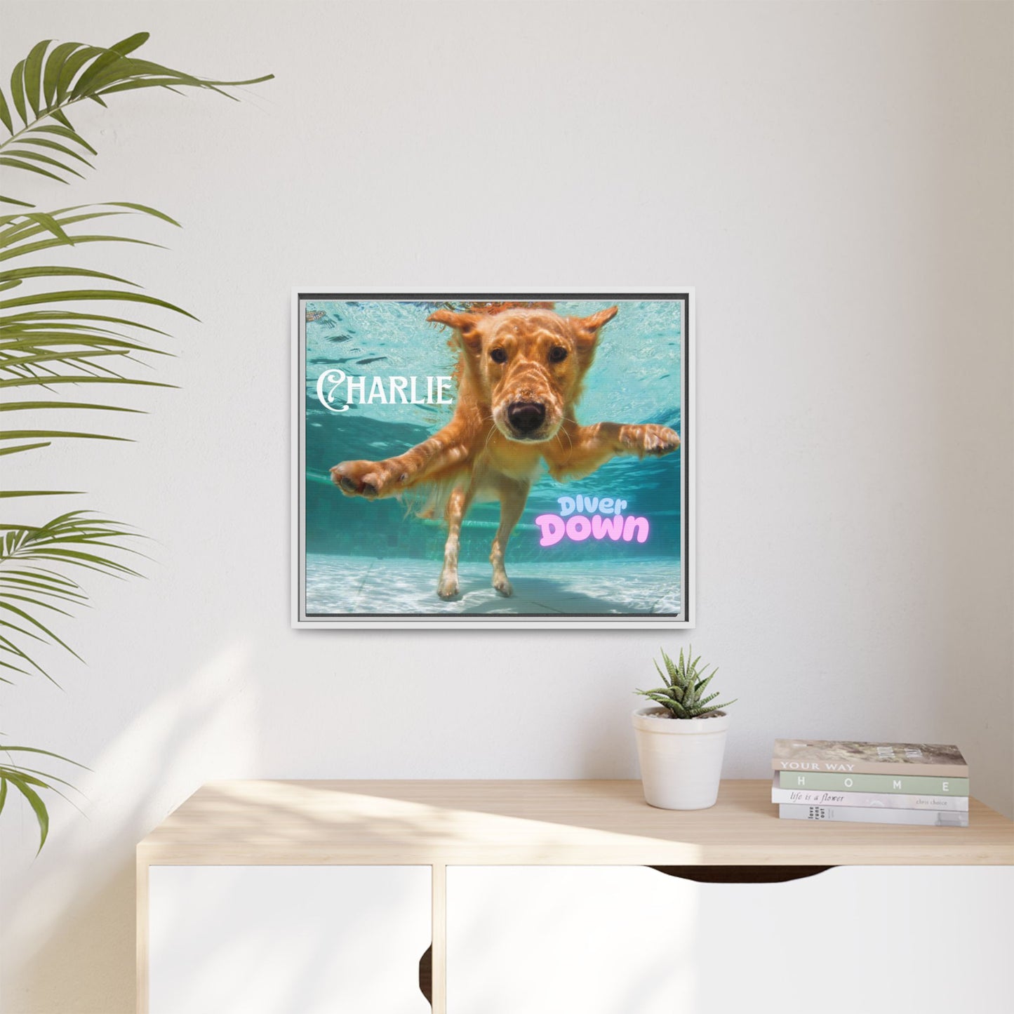 Framed Personalized Landscape Photo Canvas Wall Art - 'Add your Caption'