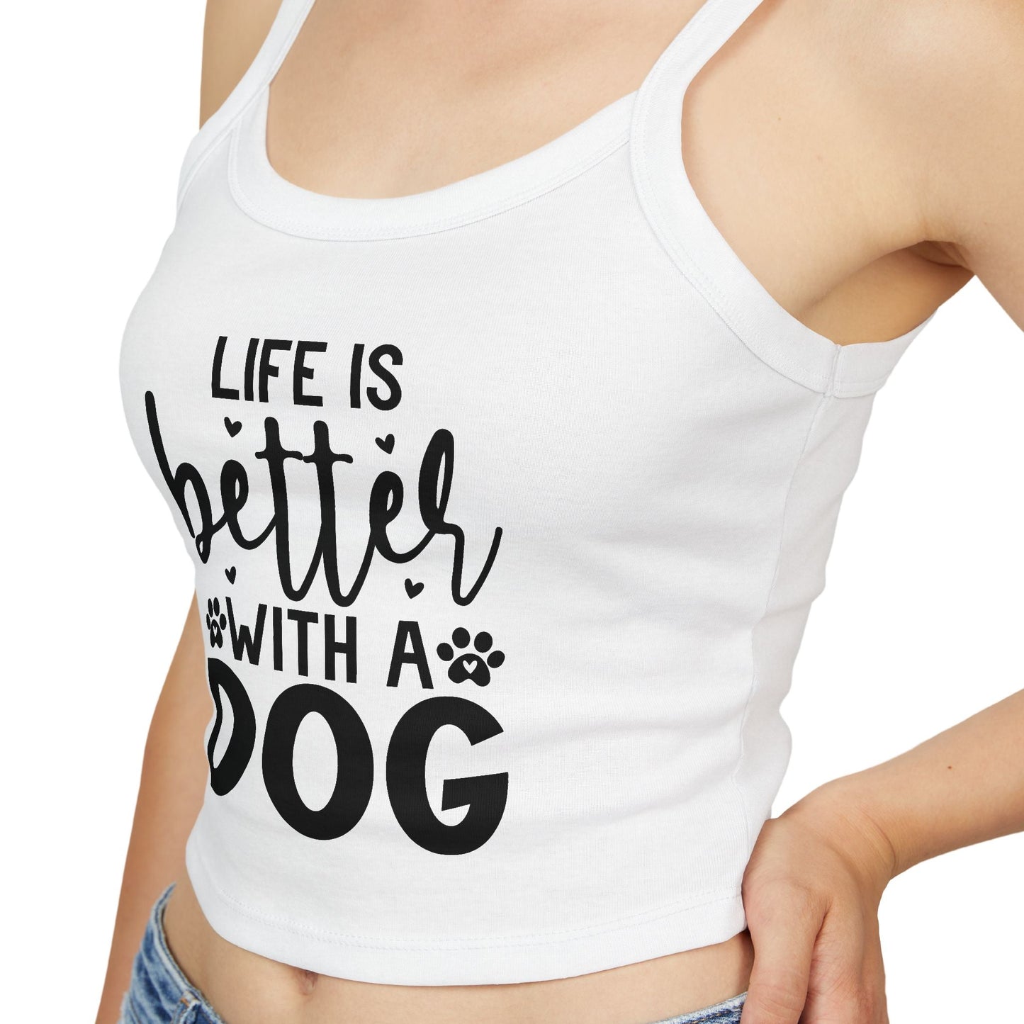 Women's Spaghetti Strap Tank Top - "Life is Better with a Dog" | Purrfect Pet Haven