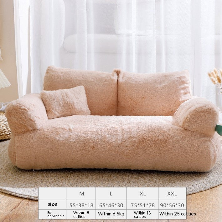 Cozy Plush Cat Bed Sofa for Small to Medium Dogs and Cats - Winter Warm Pet Nest | Purrfect Pet Haven