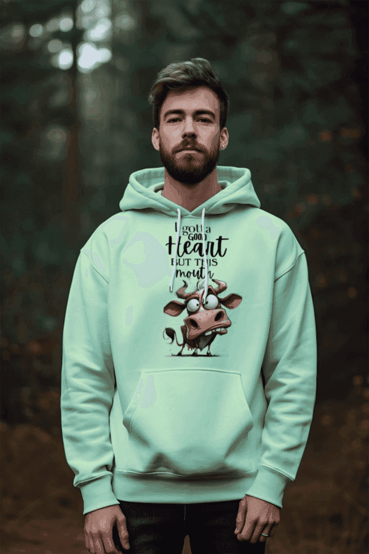 Funny Cow Hoodie - Good Heart But This Mouth Sweatshirt - Purrfect Pet Haven