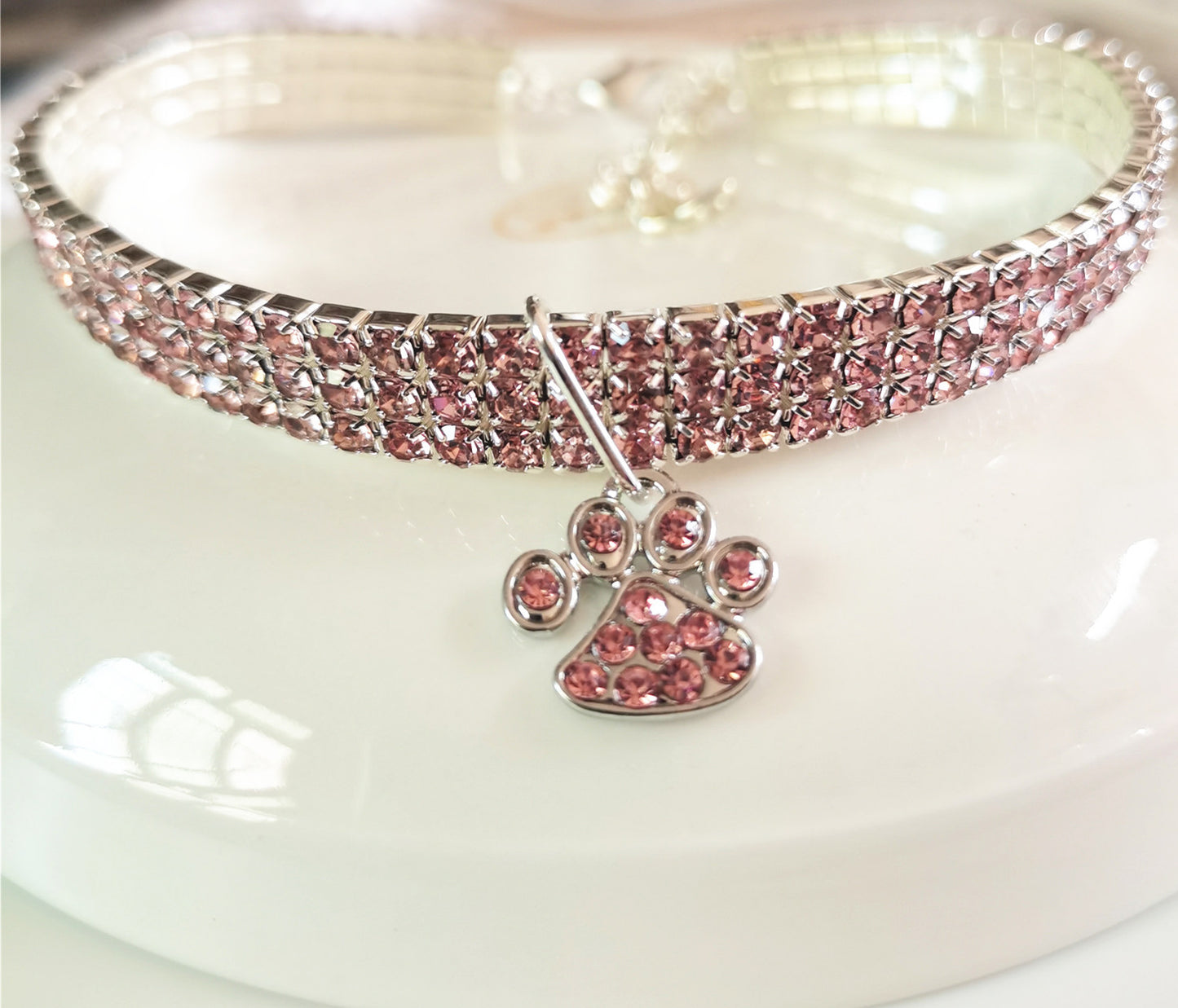 Pet Collar With Diamonds, Mixed-color Cat And Dog Supplies, Cat Claws, Elastic Cat And Dog Necklace Jewelry