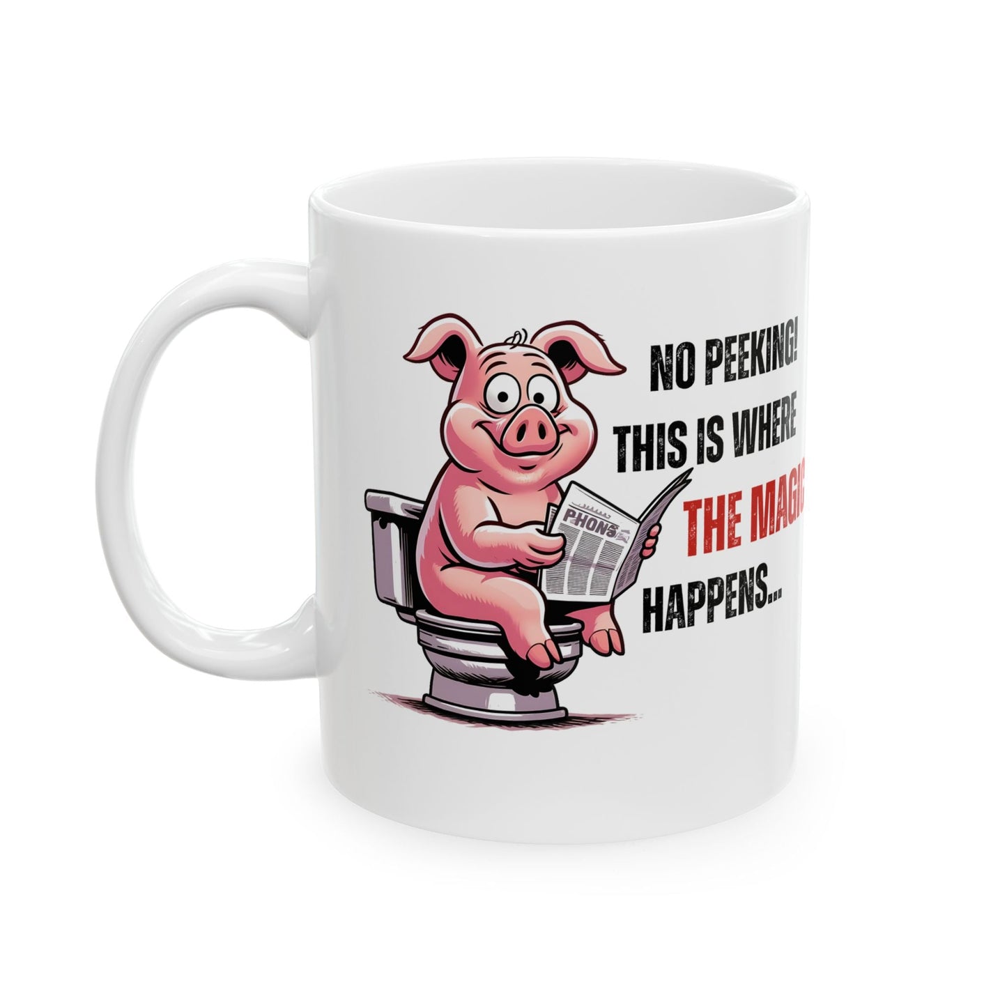 Funny Ceramic Mug - 'No Peeking!' Pig Design - Perfect Gift for Friends or Family | Purrfect Pet Haven