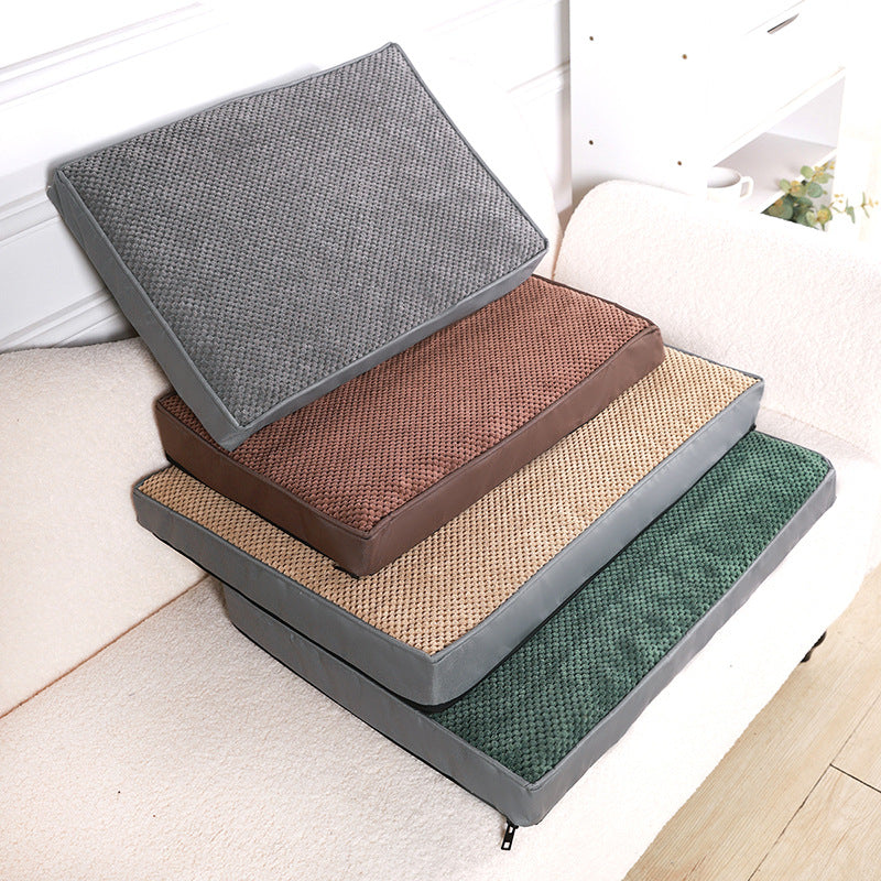 Memory Foam Pet Bed Mat with Removable Cover for Cleaning - Small to X-Large
