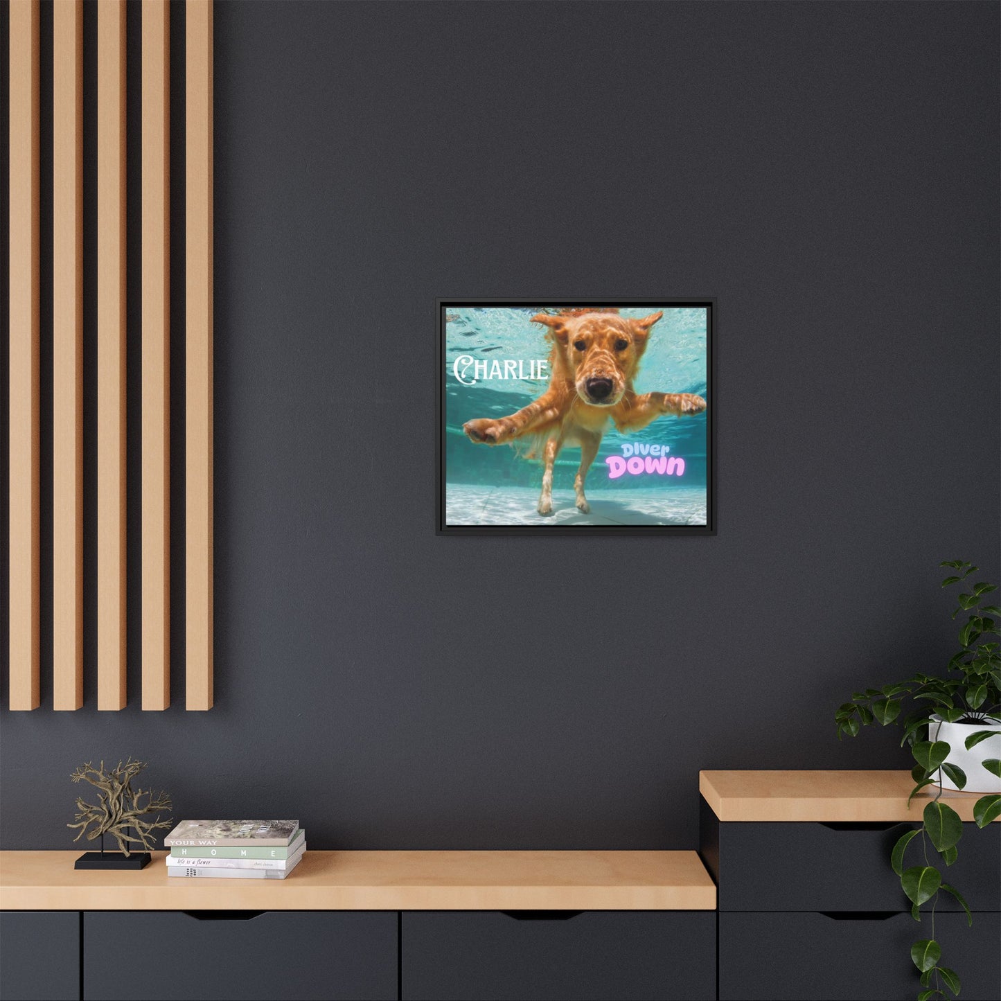 Framed Personalized Landscape Photo Canvas Wall Art - 'Add your Caption'