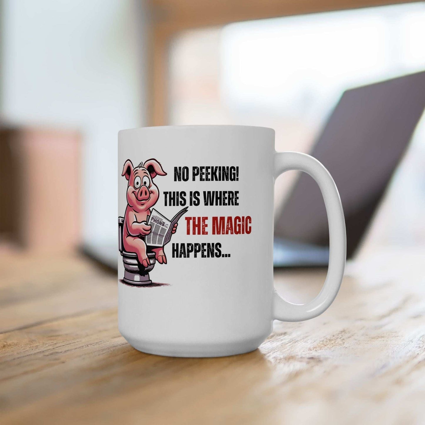 Funny Ceramic Mug - 'No Peeking!' Pig Design - Perfect Gift for Friends or Family | Purrfect Pet Haven