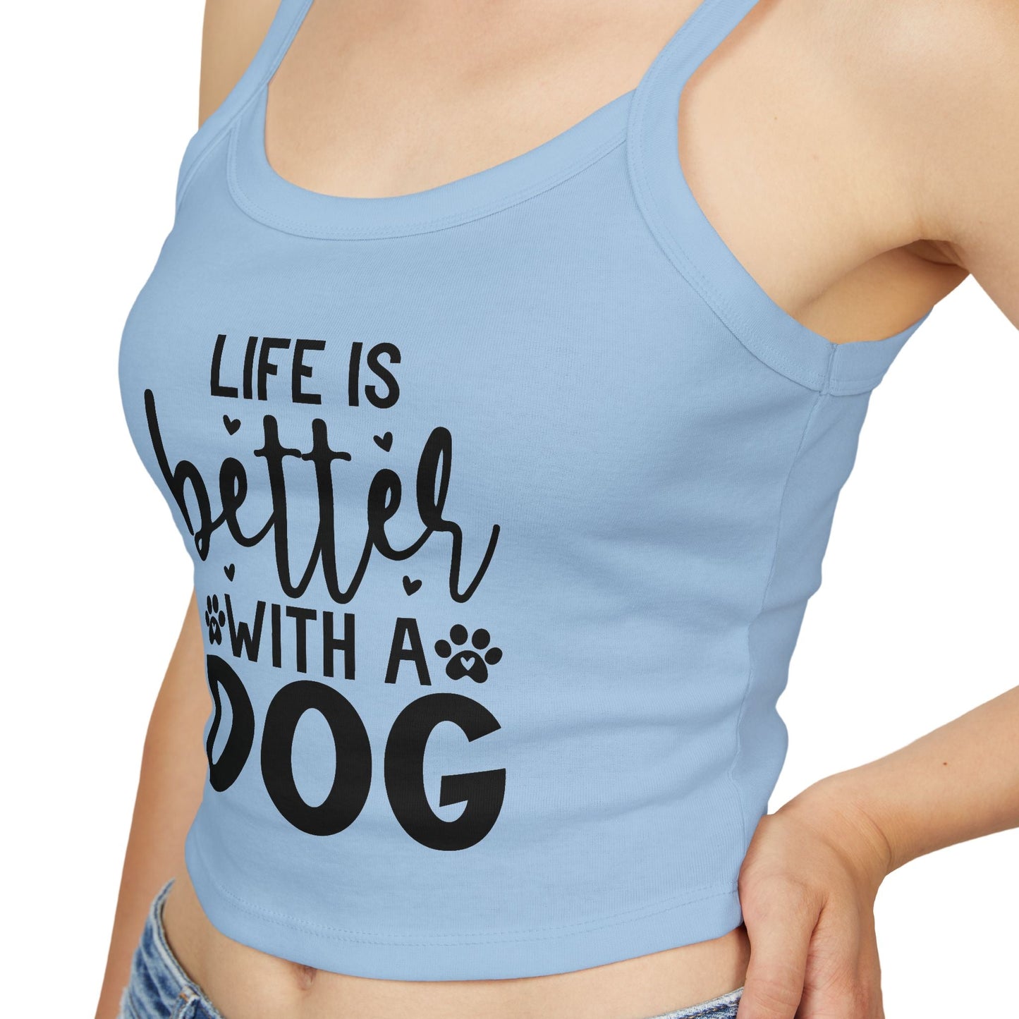 Women's Spaghetti Strap Tank Top - "Life is Better with a Dog" | Purrfect Pet Haven