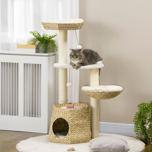 47 Inch Cat Tree Activity Center - Natural