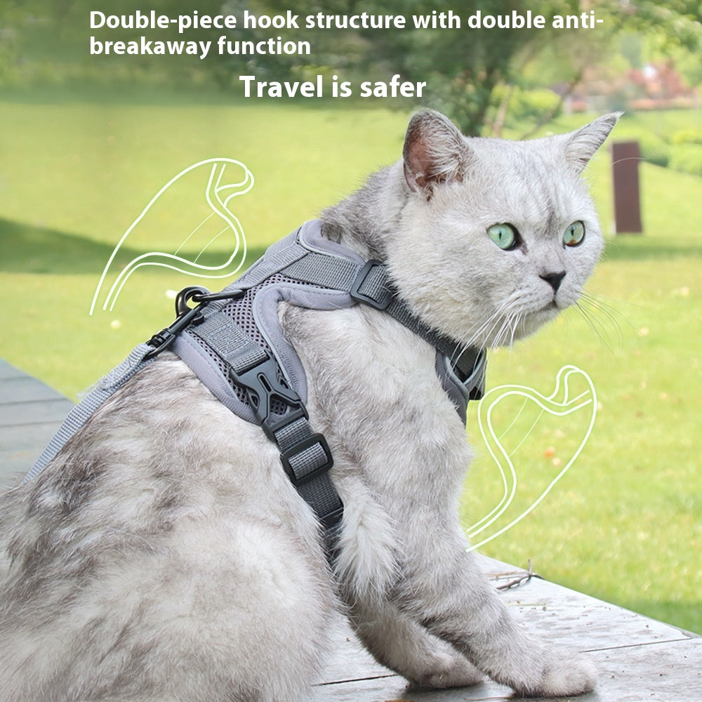 Fully Adjustable Cat Vest Pet Harness with Matching Leash