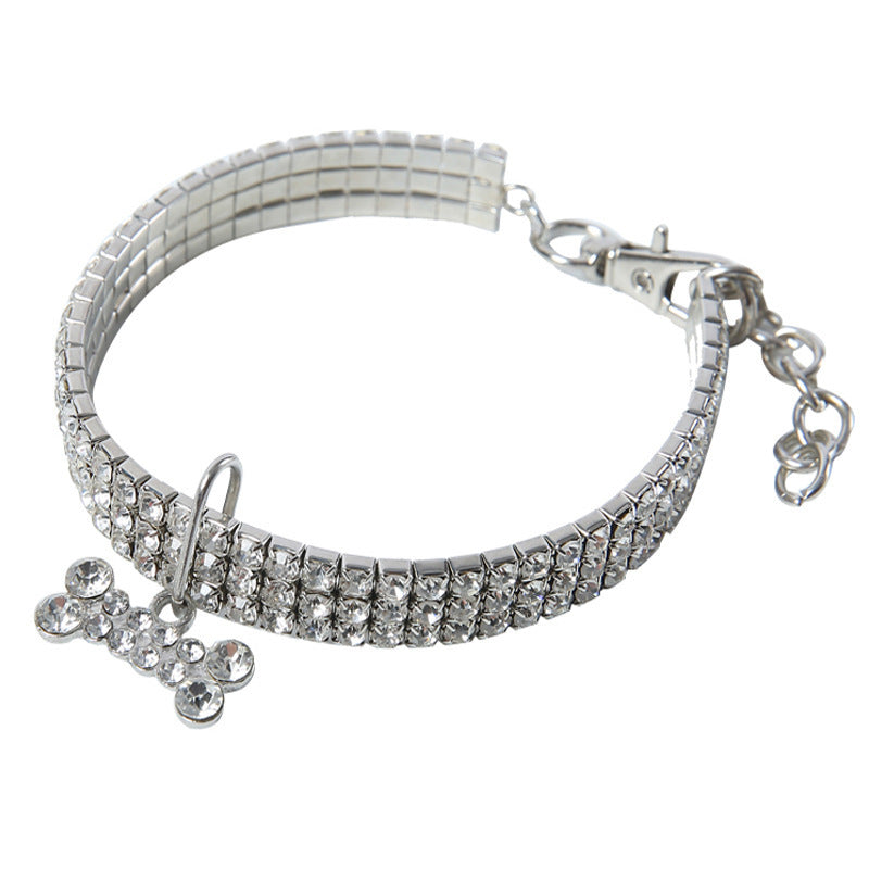 Crystal Bling Rhinestone Dog Collar for Small Medium Dogs Cats
