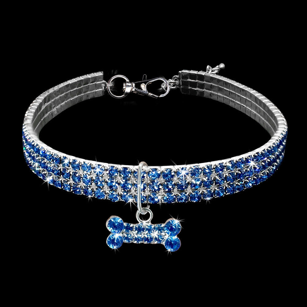 Crystal Bling Rhinestone Dog Collar for Small Medium Dogs Cats