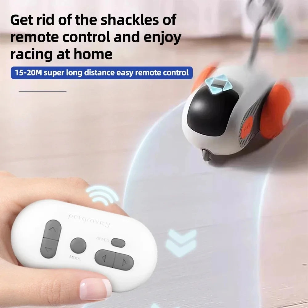 Automatic Moving Car Remote Controlled Smart Pet Toy - Interactive Playing