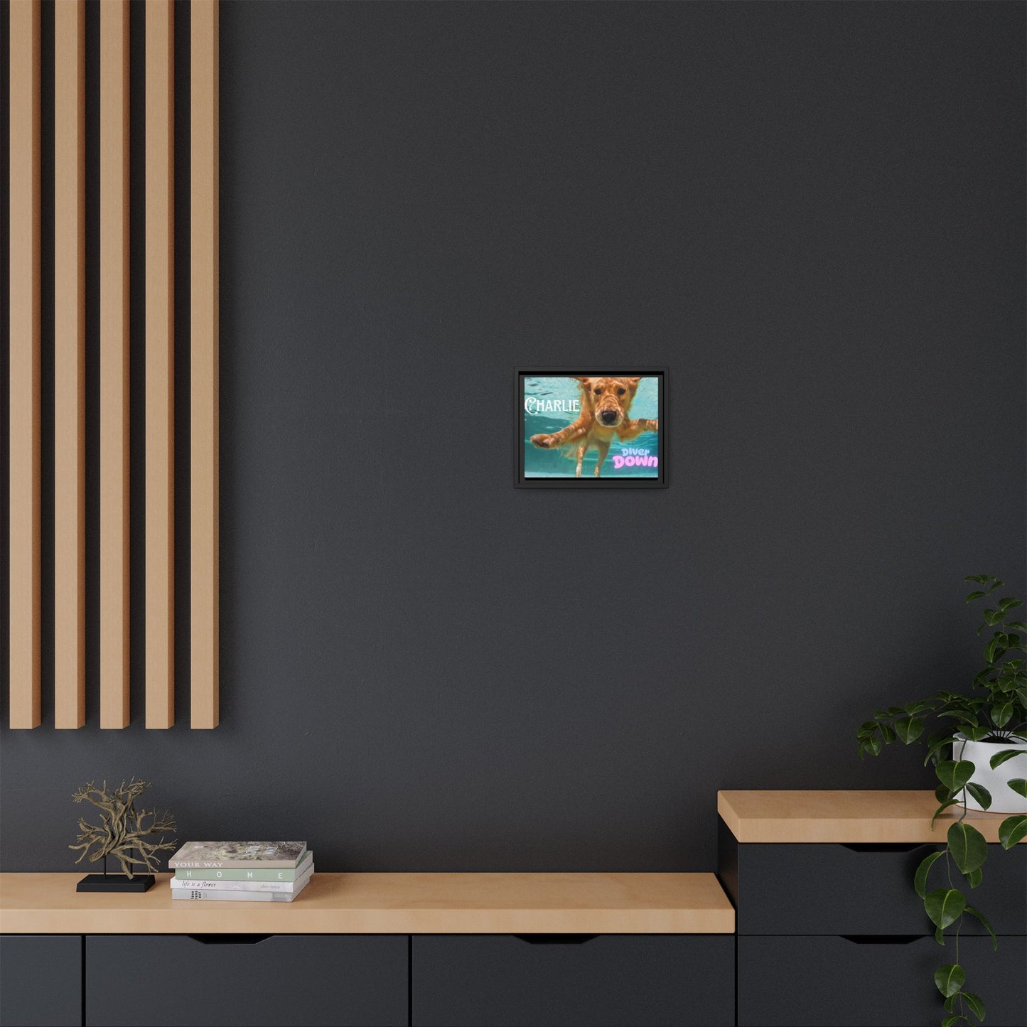 Framed Personalized Landscape Photo Canvas Wall Art - 'Add your Caption'