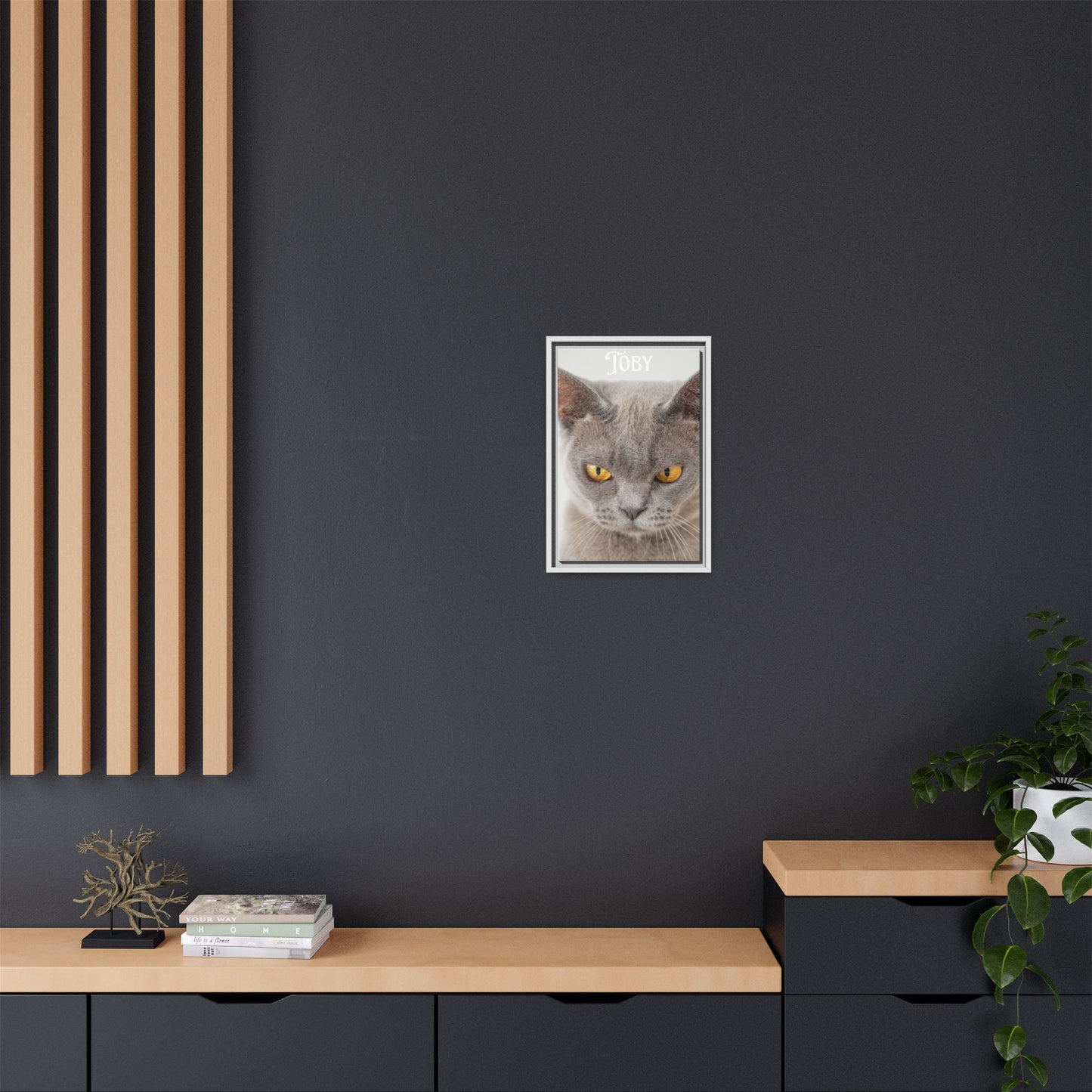 Personalized Photo Wall Art - Framed Matte Canvas Print for Pet Lovers - Customizable Name Print | Purrfect Pet Haven