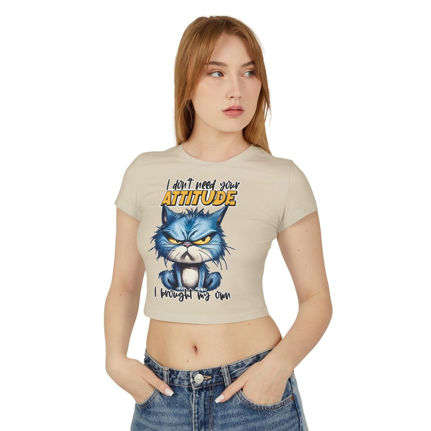 Funny Women's Baby Tee - "I Don't Need Your Attitude" Cat Graphic Shirt | Purrfect Pet Haven