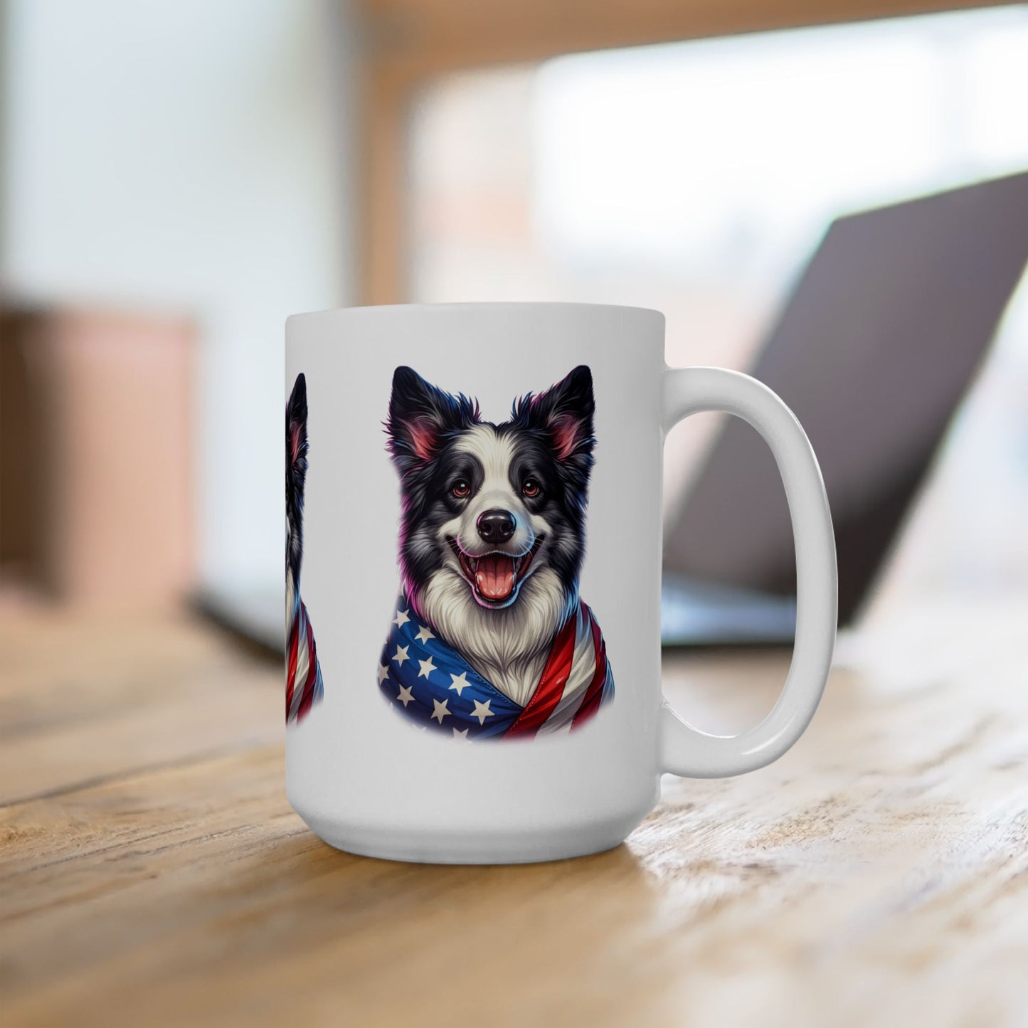 Border Collie Patriotic Dog Ceramic Mug - 11oz & 15oz | Purrfect Pet Haven