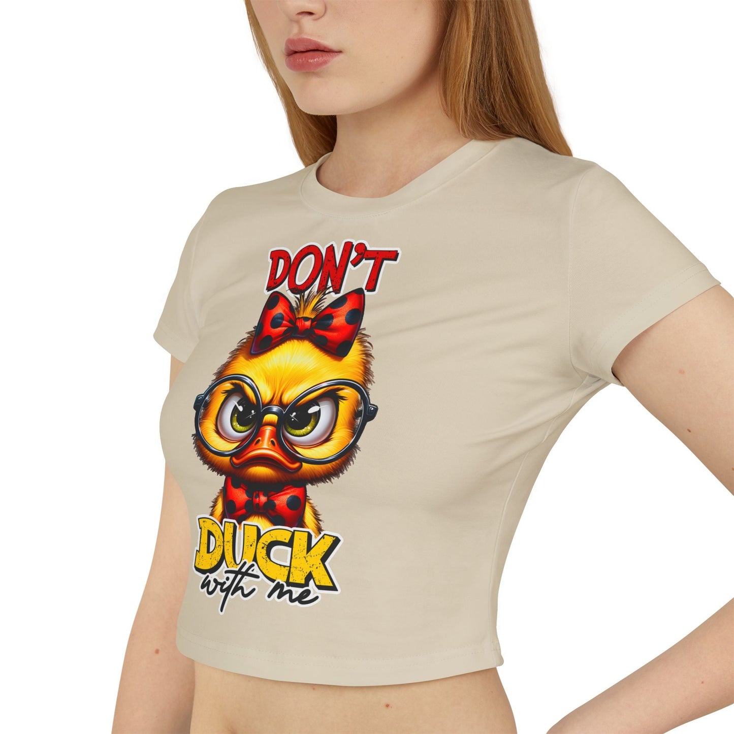 Funny Duck Graphic Women's Baby Tee - Don't Duck with Me | Purrfect Pet Haven