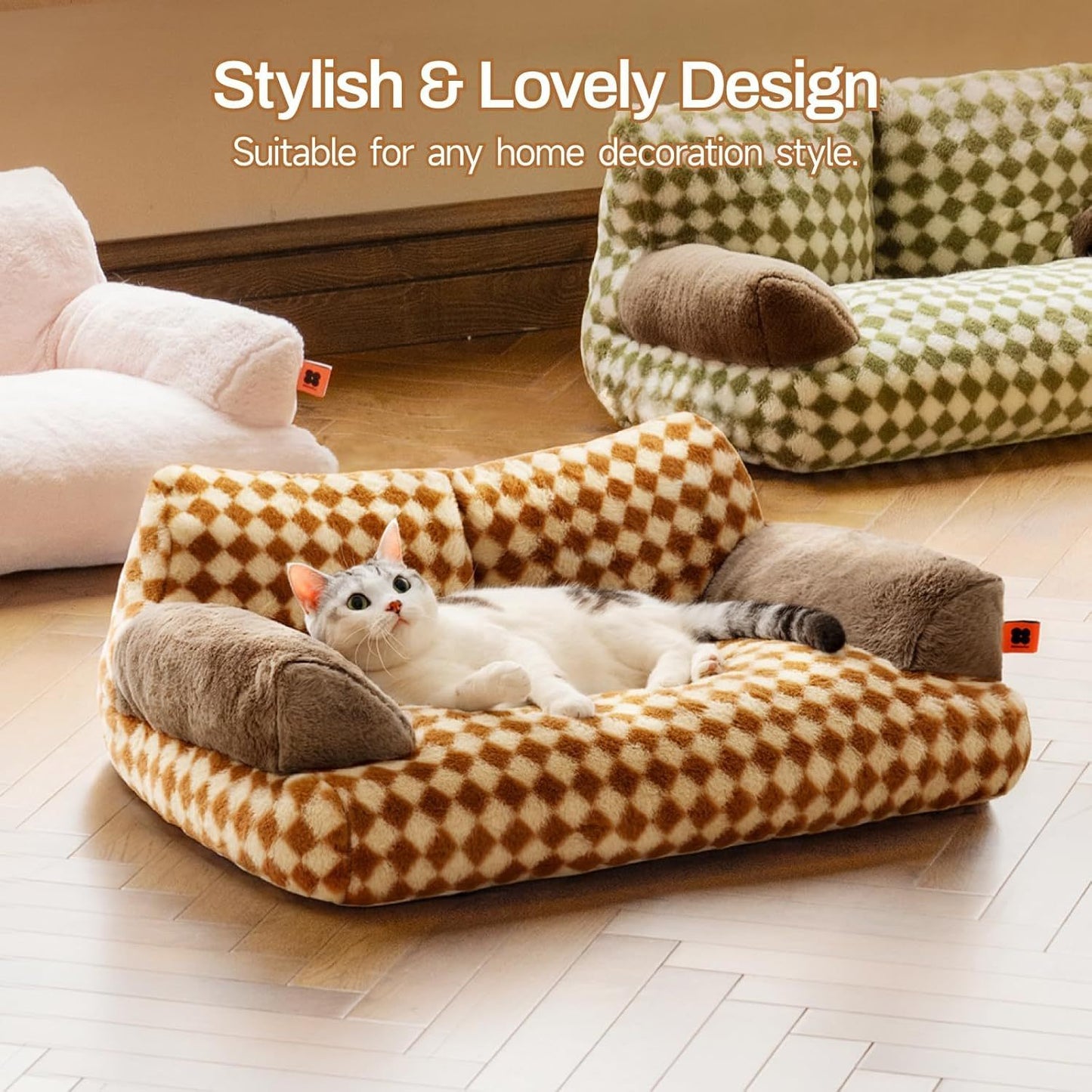 Washable Pet Bed - Fluffy Couch Small-Medium