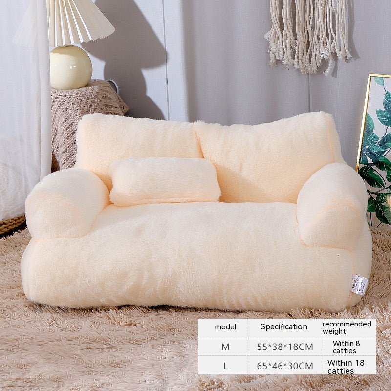 Cozy Plush Cat Bed Sofa for Small to Medium Dogs and Cats - Winter Warm Pet Nest | Purrfect Pet Haven