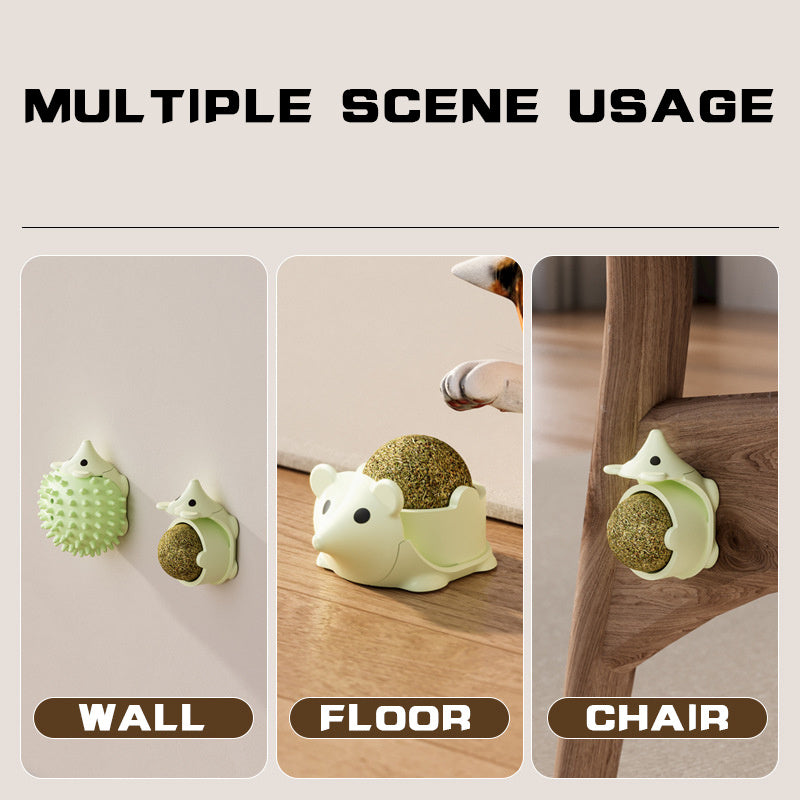Wall-Mounted Cat Self-Groomer - Corner Massage Brush & Face Scratcher