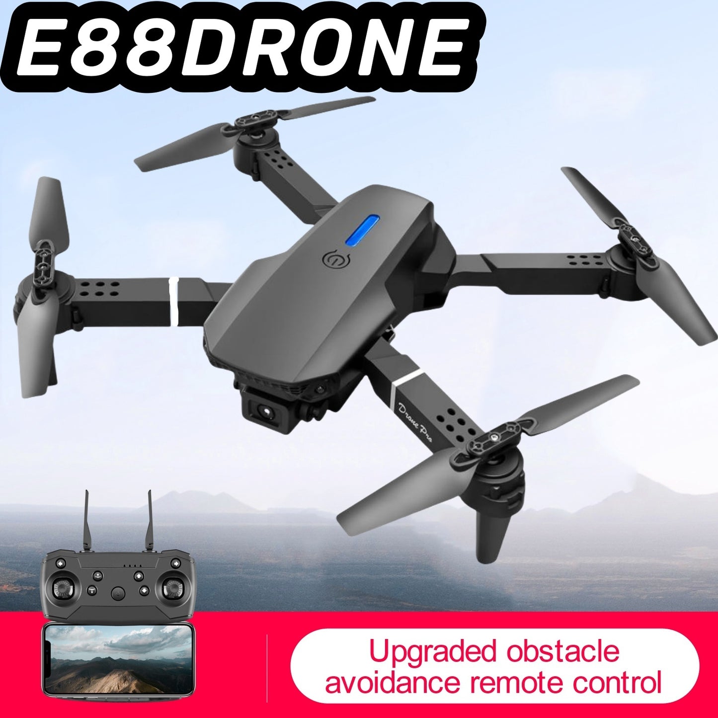 E88 Smart Pet Photography Drone - Foldable RC Camera Drone