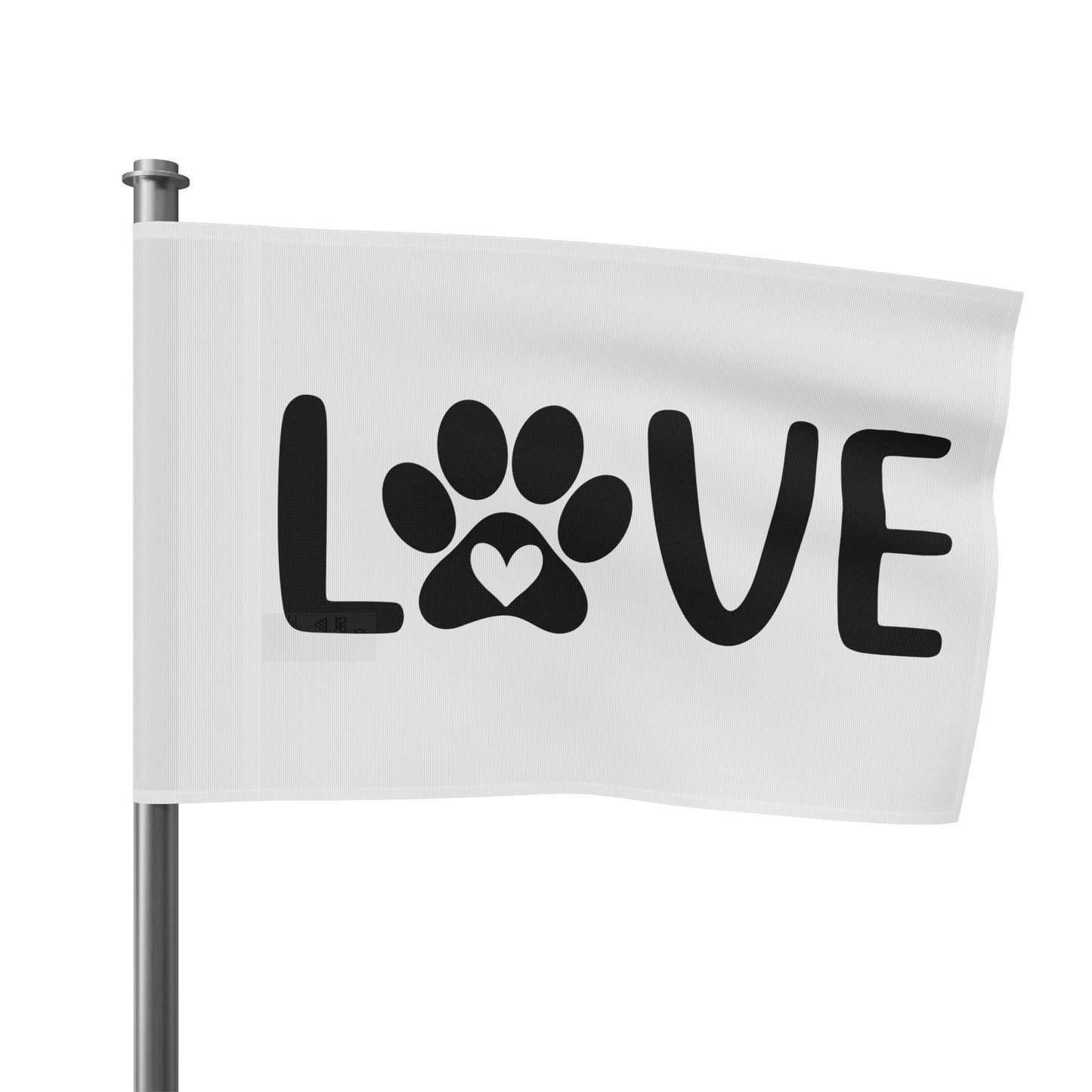 Pet Love Flag - Heart Paw Print Decor