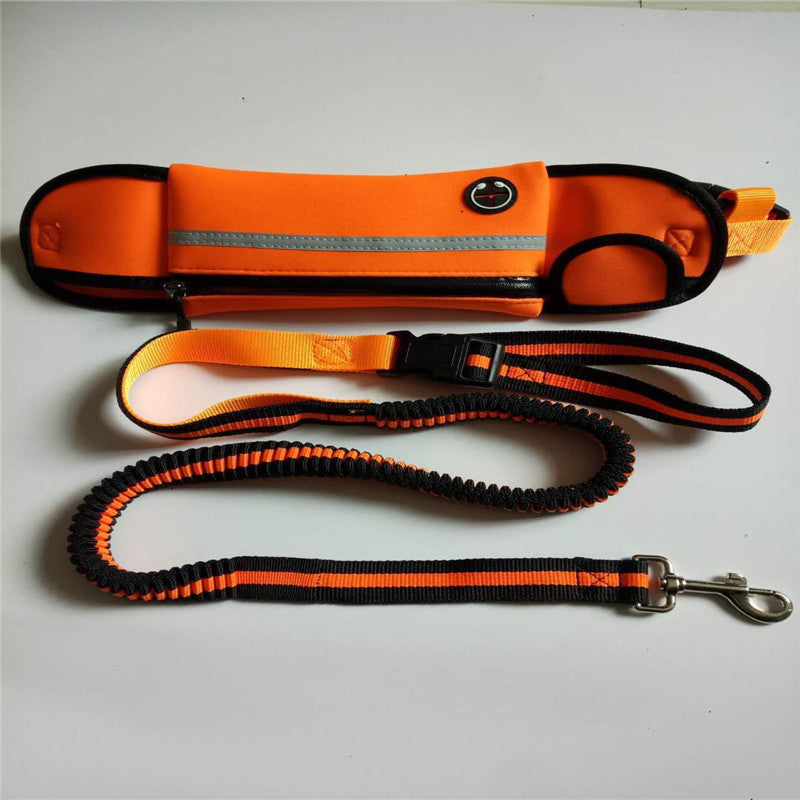 Waterproof Reflective Sports Running Pet Waist Bag with Traction Rope Leash