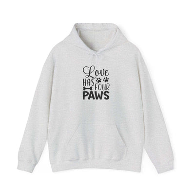 Love Has Four Paws Hoodie – Cozy Unisex Sweatshirt for Pet Lovers | Purrfect Pet Haven