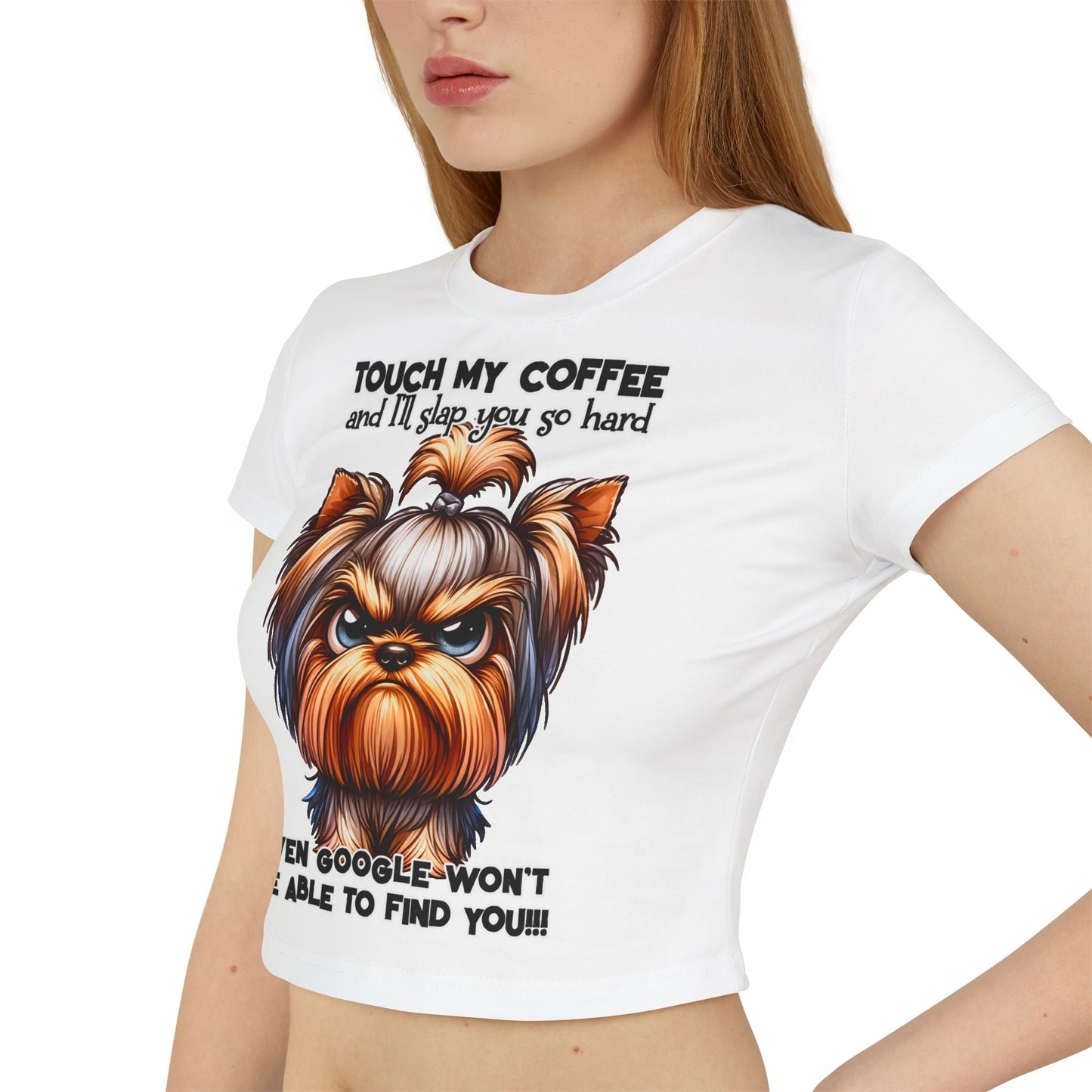 Funny Women Baby Tee - Touch My Coffee and I'll Slap You Hard | Purrfect Pet Haven