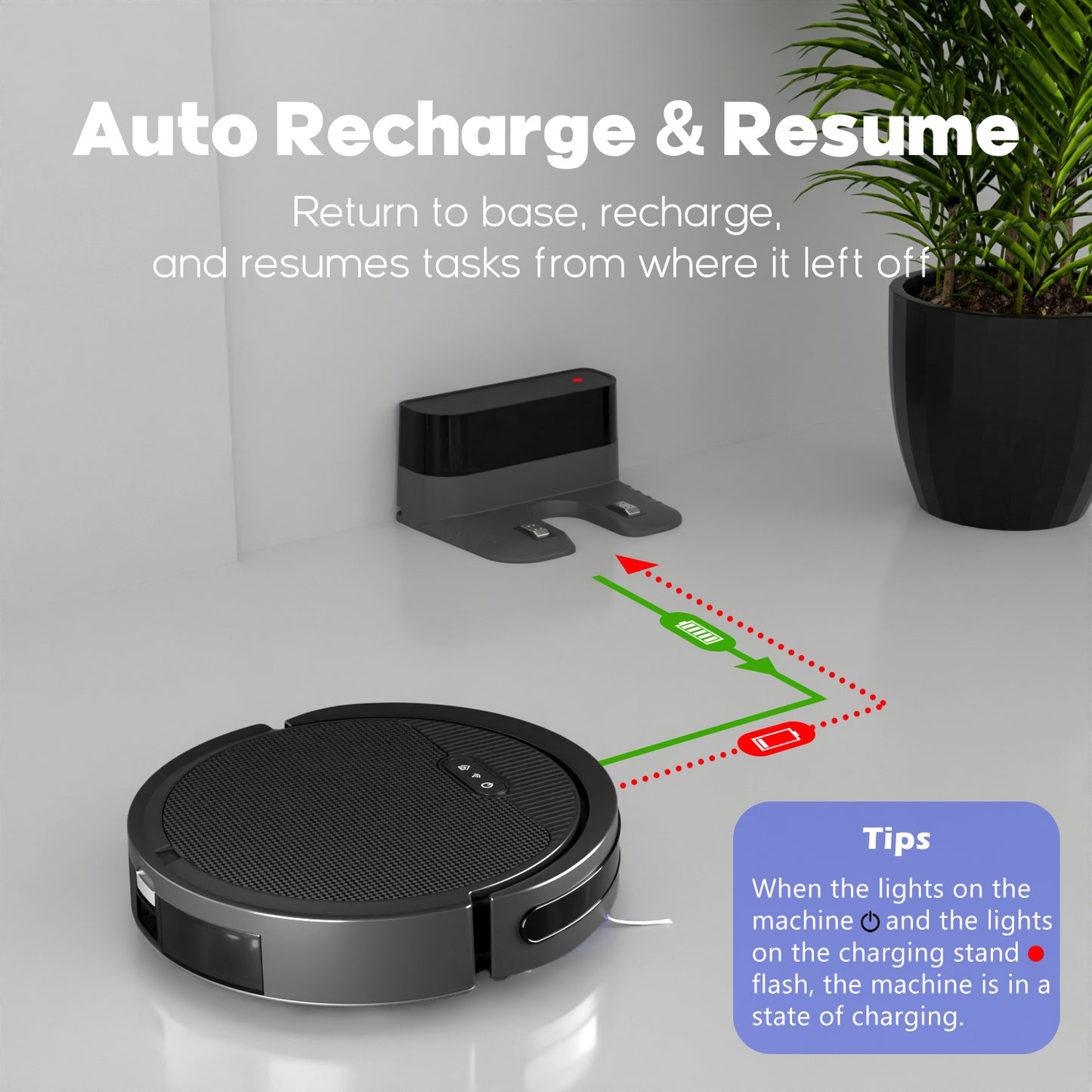 Pet Hair Robot Vacuum - 3-in-1 Cleaner