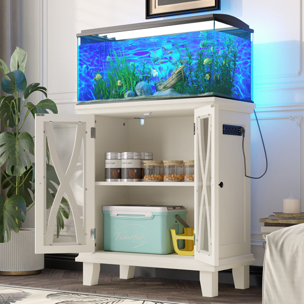 20 Gallon Aquarium Stand with Power Outlets & Storage