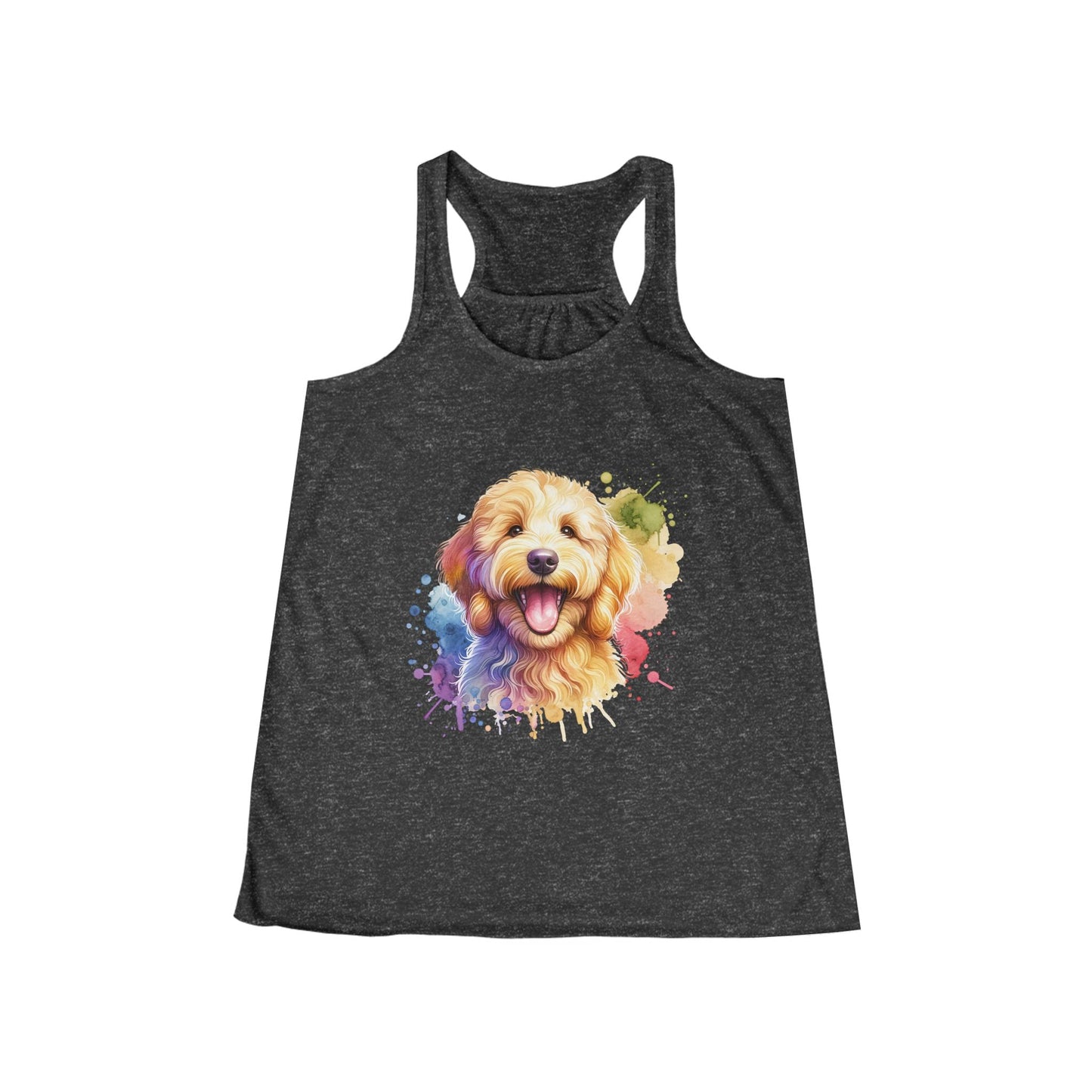 Smiling Goldendoodle Dog Lover Tank Top - Women's Flowy Racerback | Purrfect Pet Haven