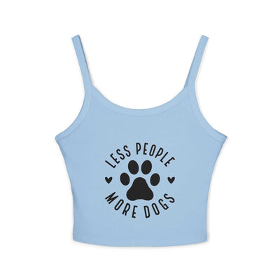 "Less People, More Dogs" Women's Spaghetti Strap Tank Top - Perfect for Dog Lovers | Purrfect Pet Haven