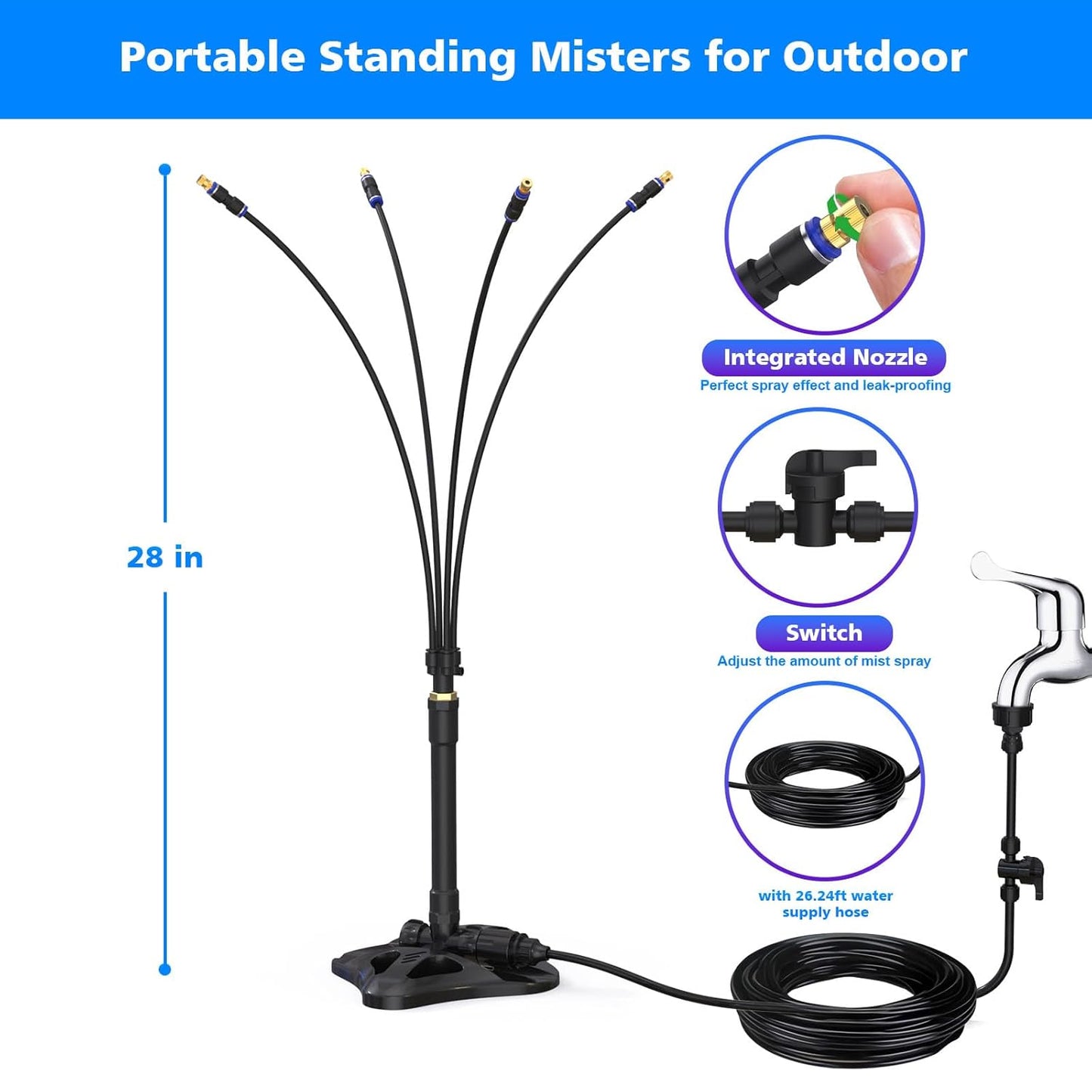 Cool Pup Misting System - Dog Cooling 8M Outdoor 75°F - Purrfect Pet Haven