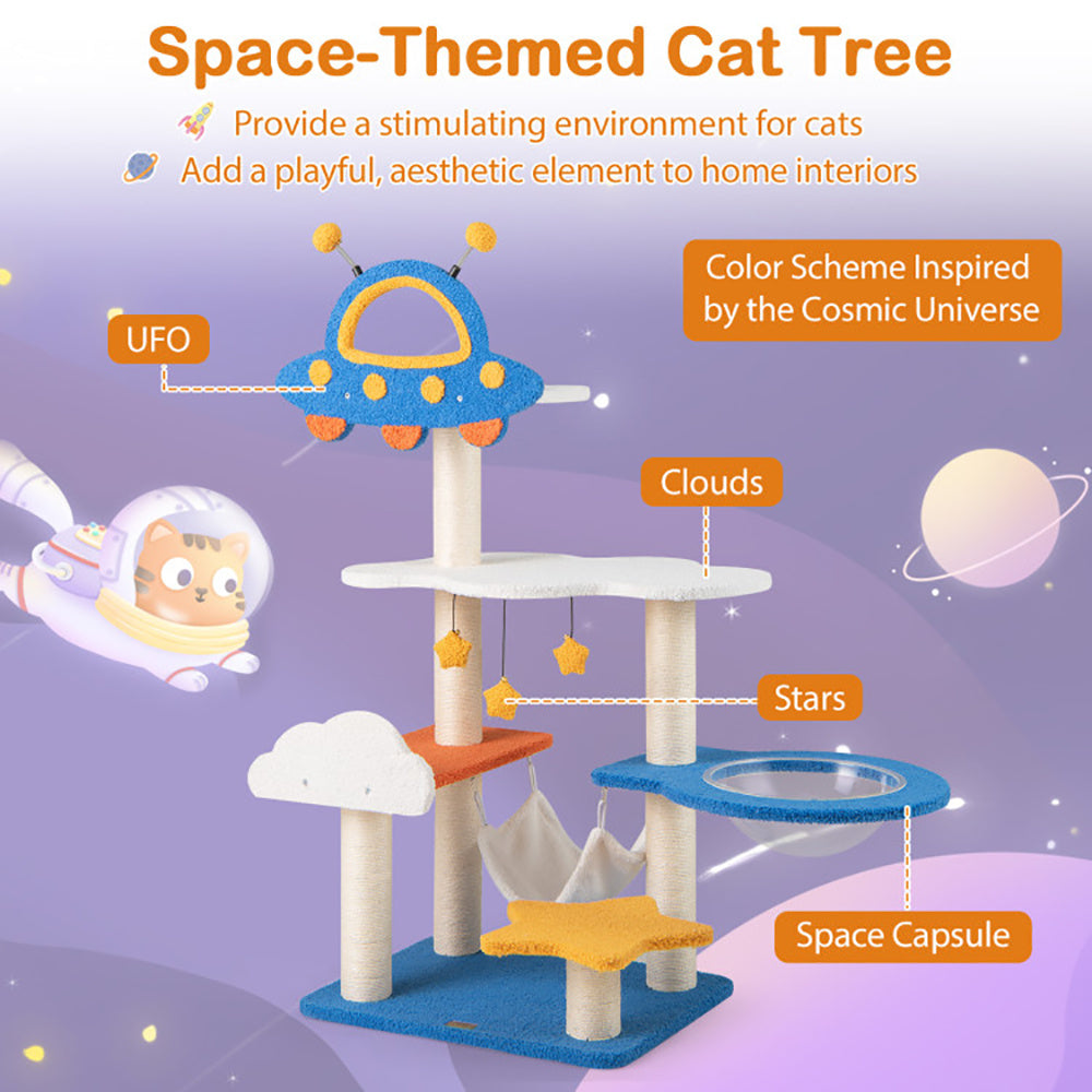 49 Inch UFO Cat Tree - Space Capsule