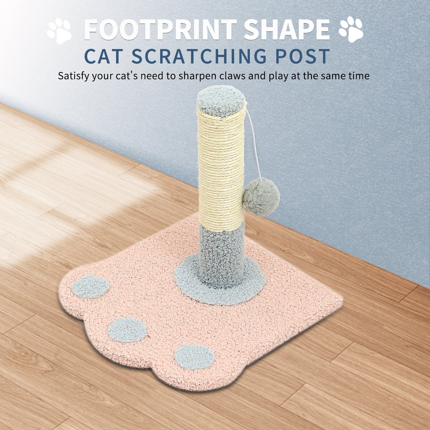 Cat Scratching Post - Cute Paw Print Design