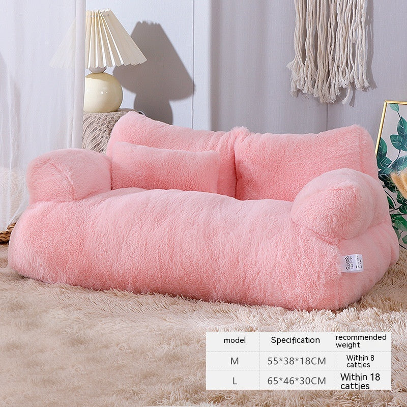 Cozy Plush Cat Bed Sofa for Small to Medium Dogs and Cats - Winter Warm Pet Nest | Purrfect Pet Haven